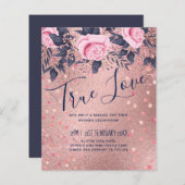 BUDGET Rosegold Blue WEDDING Girly Glam (Voorkant / Achterkant)