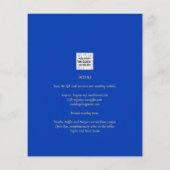 Budget Royal Blauw Monochroom Trouw UITNODIGING (Achterkant)