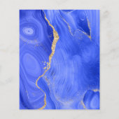 Budget Royal Blue Gold Agate Wedding Uitnodiging (Achterkant)