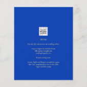 Budget Royal Blue Monochrome Wedding INVITE (Achterkant)