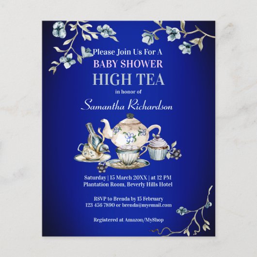 Budget Royal Blue  rustige high tea (Voorkant)
