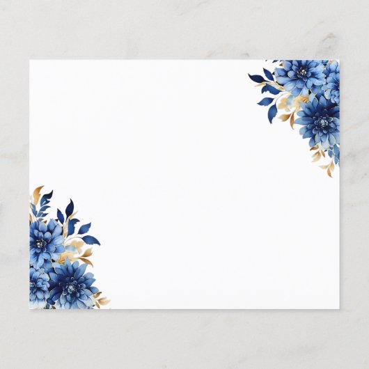 Budget Royal Blue Save the Date Quinceanera Flyer (Achterkant)