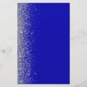 Budget Royal Blue Silver Glitter Wedding Menu (Achterkant)