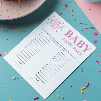 Budget Roze Baby Naam Race Baby shower Spel