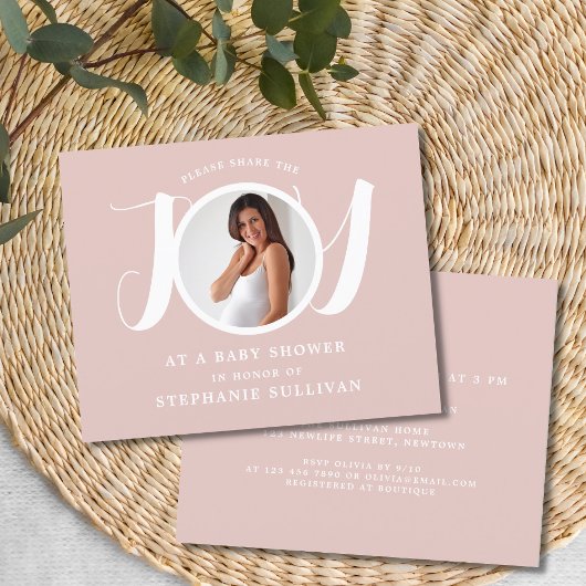 Budget roze Baby shower Uitnodiging