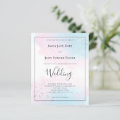 Budget roze Blauwgroen Waterverf Zilverweddenschap (Staand voorkant)