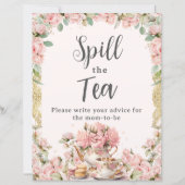 Budget Roze Bloemen High Tea Party Mors de Thee (Voorkant)