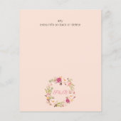 Budget Roze Blush Bloemen Bewaar de Datum - Roze Flyer (Achterkant)