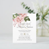 Budget Roze Blush Bloemen Bruiloft Ampersand (Staand voorkant)