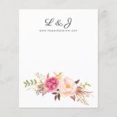 Budget Roze Blush Floral White V2 Wedding Flyer (Achterkant)
