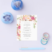 Budget Roze Blush Floral White V2 Wedding Flyer (Enkel)