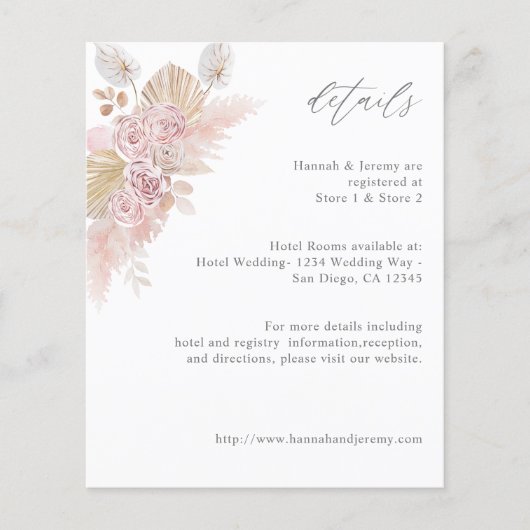 Budget Roze Boho Bloemendetails Flyer (Voorkant)
