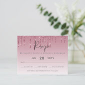 BUDGET roze bruidbruinbruidend RSVP Briefkaart (Staand voorkant)