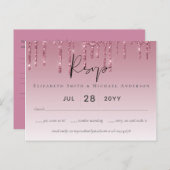 BUDGET roze bruidbruinbruidend RSVP Briefkaart (Voorkant / Achterkant)