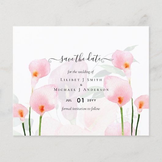 BUDGET Roze Calla Lily Weddenschap Opslagdatum QR- (Voorkant)