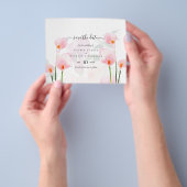 BUDGET Roze Calla Lily Weddenschap Opslagdatum QR- Flyer (Hand)