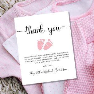Budget Roze Feet Baby Girl Shower Bedankt voor je 