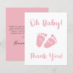 Budget Roze Feet Baby Girl Shower Bedankt voor je 