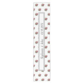 Budget roze Floral Wedding Table Runner Korte Tafelloper (Voorkant)