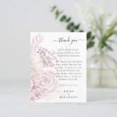 Budget Roze Florals Foto Weduwschap Bedankt (Staand voorkant)