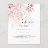 Budget roze Florals Informal Script Weddenschap (Voorkant)