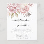 Budget roze Florals QR Code Weddenschap (Voorkant)