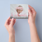 Budget Roze Foto Welkome geboortebrochure Flyer (Hand)