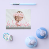 Budget Roze Foto Welkome geboortebrochure Flyer (Enkel)