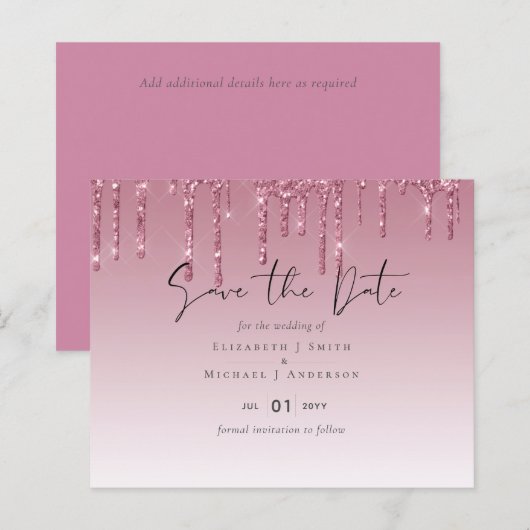 BUDGET Roze Glitter Bruiloft (Voorkant / Achterkant)