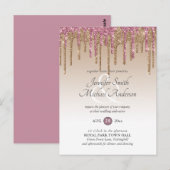 Budget Roze GlITTER Roze Goud TROUWKAARTJE Briefkaart (Voorkant / Achterkant)