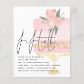 Budget Roze Gold Birthday Cake 50th Party Invite (Voorkant)