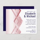 Budget Roze goud Art Deco Folie Look Navy Bruiloft (Voorkant / Achterkant)