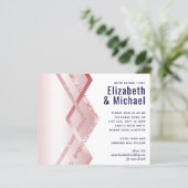 Budget Roze goud Art Deco Folie Look Navy Bruiloft (Staand voorkant)