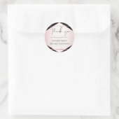 Budget Roze Goud Folie Look Geometrische Trouwdag Ronde Sticker (Tas)