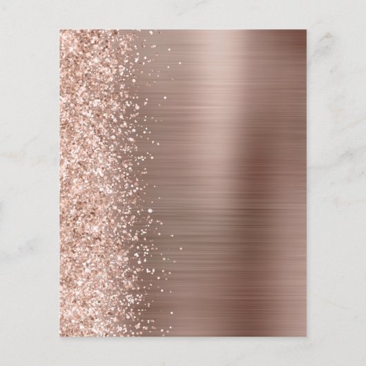 Budget Roze Goud Glam Glitter Trouw Uitnodiging (Achterkant)