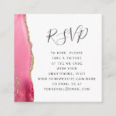 Budget Roze Gouden Agaat Trouwen QR Code RSVP Informatiekaartje (Voorkant)