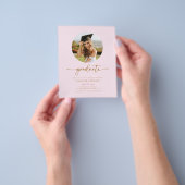Budget Roze & Gouden Foto Afstuderen Graduation Pa Flyer (Hand)
