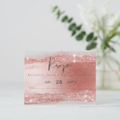 Budget Roze gouden glansfolie uitziende trouw- Briefkaart (Staand voorkant)