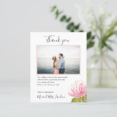 BUDGET roze groene bloem Foto bedankt (Staand voorkant)