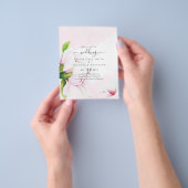 BUDGET roze Magnolias Floral Wedding Invite Flyer (Hand)