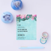 Budget Roze Pioenrozen Trouw All-in-1 Flyer (Enkel)