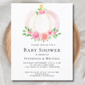 Budget roze pompoenen Baby shower Uitnodiging