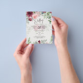 BUDGET Roze Roos Roest Bruiloft UITNODIGING Flyer (Hand)