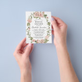 Budget Roze Rose Floral Bridal Shower Flyer (Hand)