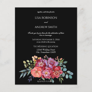 Budget roze Tropische Floral Black V2 Wedding Flye Flyer