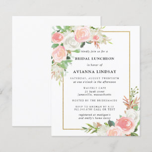 Budget Roze White Floral Bridal Luncheon