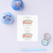 Budget Roze & Witte Bloem Bruiloft Uitnodiging Fly Flyer (Enkel)