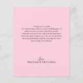 Budget Rozen Bruiloftdank u Flat Kaart (Achterkant)