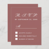 Budget RSVP Cinnamon Roos Wedding Response Card (Voorkant / Achterkant)