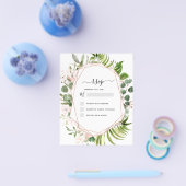 Budget RSVP Eucalyptus Greenery Geometric Elegant Flyer (Enkel)